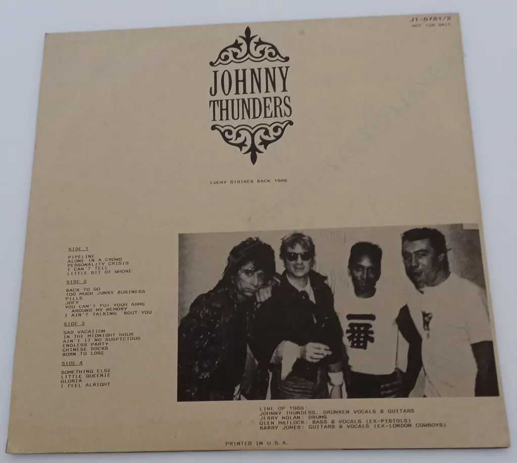 Johnny Thunders, Lucky Strikes Back 1986, (Double Album) Image 1++